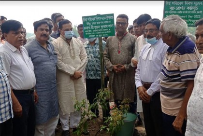 জয়পুরহাটে মহাশ্মশানে ভারতীয় সহকারী হাই কমিশনারের বৃক্ষরোপণ