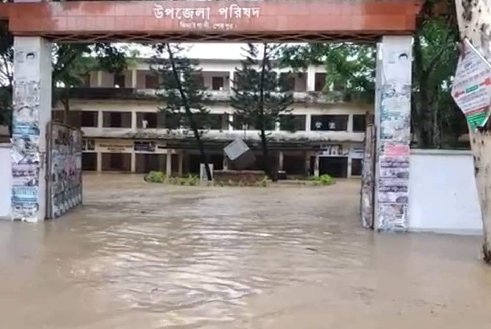 পাহাড়ি ঢলের পানিতে ঝিনাইগাতির নিম্নাঞ্চল প্লাবিত