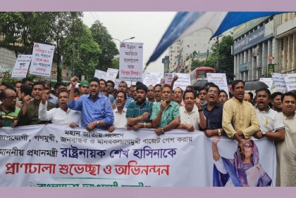 বাজেটকে স্বাগত জানিয়ে যুবলীগের আনন্দ মিছিল