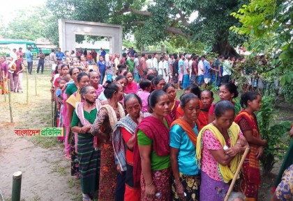 খাগড়াছড়ির গুইমারা উপজেলায় ভোটগ্রহণ চলছে
