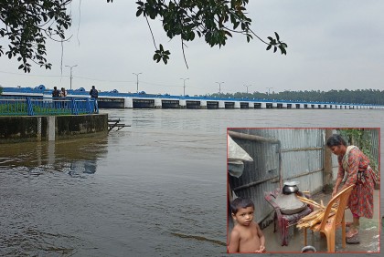 লালমনিরহাটে তিস্তার পানি বিপৎসীমার উপরে, পানিবন্দি ৩০ হাজার পরিবার