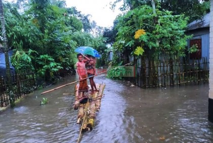 তিস্তা-ধরলার পানি ফের বিপৎসীমার উপরে, লোকালয়ে পানি
