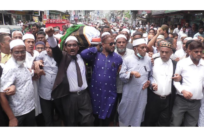 বরিশালে নিহত সাবেক ওয়ার্ড কাউন্সিলরের লাশ নিয়ে বিএনপির বিক্ষোভ মিছিল