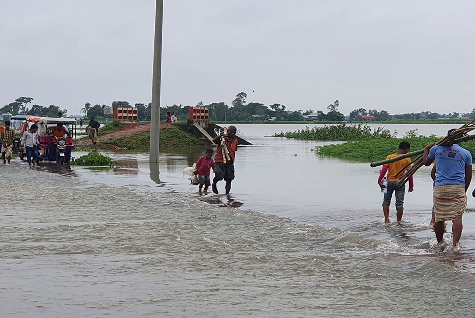 নেত্রকোনায় উঁচু এলাকার পানি কমলেও ডুবে আছে নিচু স্থান 