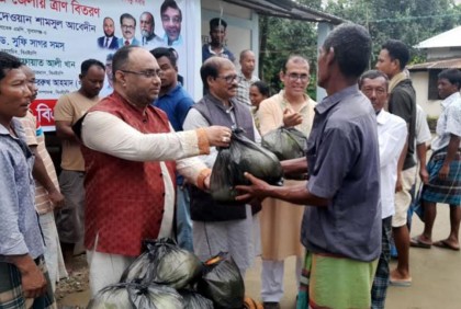 সুনামগঞ্জে বন্যাদুর্গত ৭০০ পরিবারকে ত্রাণ সহায়তা
