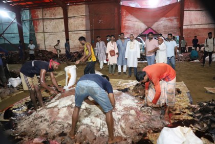 সিলেটে মাদ্রাসায় সংগৃহীত পশুর চামড়া সংরক্ষণ করলো সিসিক