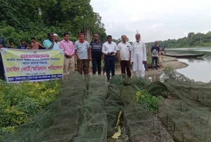 মেহেরপুরে ৩৫০ মিটার চায়না দুয়ারী জাল জব্দ