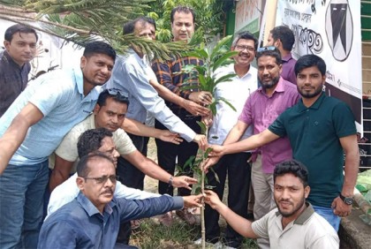 রূপগঞ্জ প্রেস ক্লাবের বৃক্ষরোপণে ভারতের প্রখ্যাত সাহিত্যিক দিলীপ রায়ের অংশগ্রহণ