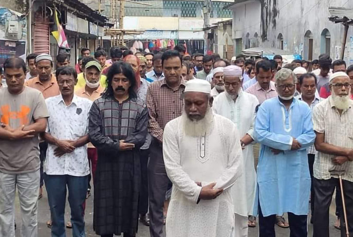 
মেহেরপুরে স্বেচ্ছাসেবক দলের নেতার গায়েবানা জানাজা 