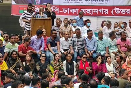 প্রেস ক্লাবের সামনে বিএনপির সমাবেশ