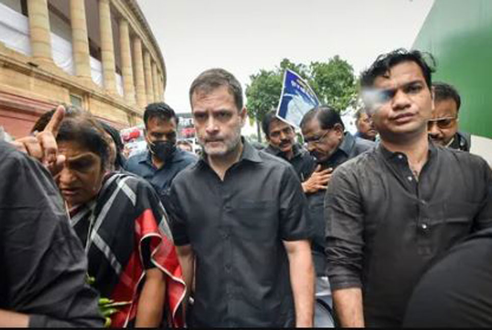 মিছিল নিয়ে রাষ্ট্রপতি ভবন যাওয়ার পথে রাহুল গান্ধী ও প্রিয়াঙ্কা গান্ধী আটক