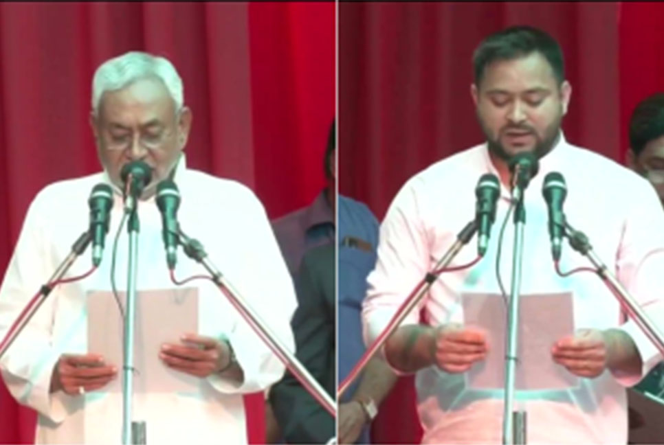 অষ্টমবার বিহারের মুখ্যমন্ত্রী পদে শপথ নিলেন নীতিশ, উপমুখ্যমন্ত্রী তেজস্বী 