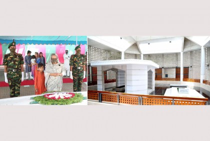 বঙ্গবন্ধুর সমাধিতে প্রধানমন্ত্রীর শ্রদ্ধা