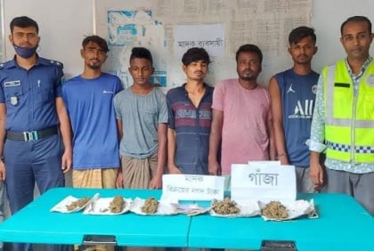 মোরেলগঞ্জে গাঁজাসহ ৫ যুবক গ্রেফতার