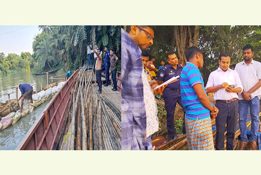 সিংড়ায় অবৈধ সৌঁতিজাল উচ্ছেদ ও জরিমানা