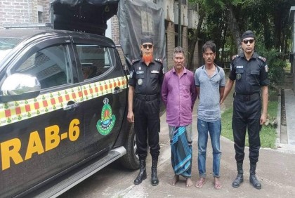 গাংনীতে ককটেলসহ ২ ব্যক্তি গ্রেফতার