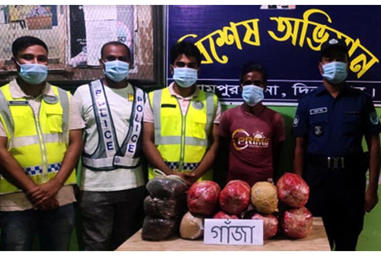 বিরামপুরে ১০ কেজি গাঁজা উদ্ধার, আটক ১