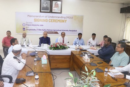 ত্রিপুরা বিশ্ববিদ্যালয় ও বশেমুরকৃবি’র মধ্যে সমঝোতা স্মারক স্বাক্ষর