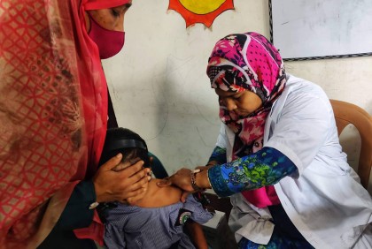 সিদ্ধিরগঞ্জে শিশুদের করোনার টিকাদান শুরু