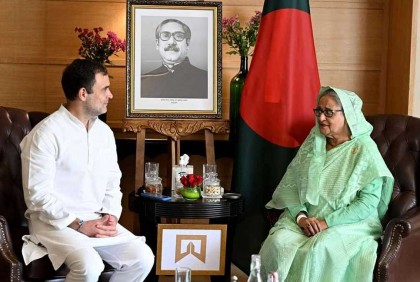 শেখ হাসিনার সঙ্গে দেখা করে গেলেন রাহুল গান্ধী 

