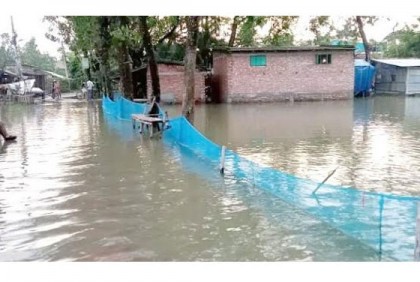 টানা বৃষ্টিতে সাতক্ষীরার নিম্নাঞ্চল প্লাবিত