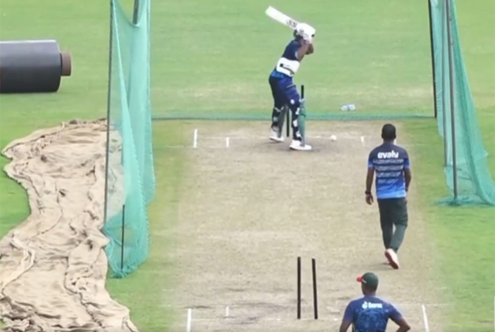 অনুশীলনেও ব্যাটিং হচ্ছে না, মেজাজ হারিয়ে স্টাম্প ভাঙলেন শান্ত