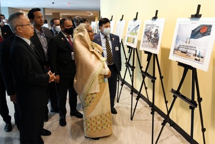 জাতিসংঘে পদ্মা সেতুর আলোকচিত্র প্রদর্শনী পরিদর্শন প্রধানমন্ত্রীর

