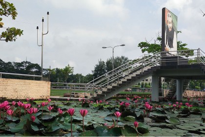 লাল শাপলায় আরও আকর্ষণীয় ঐতিহাসিক বঙ্গবন্ধু উদ্যান
