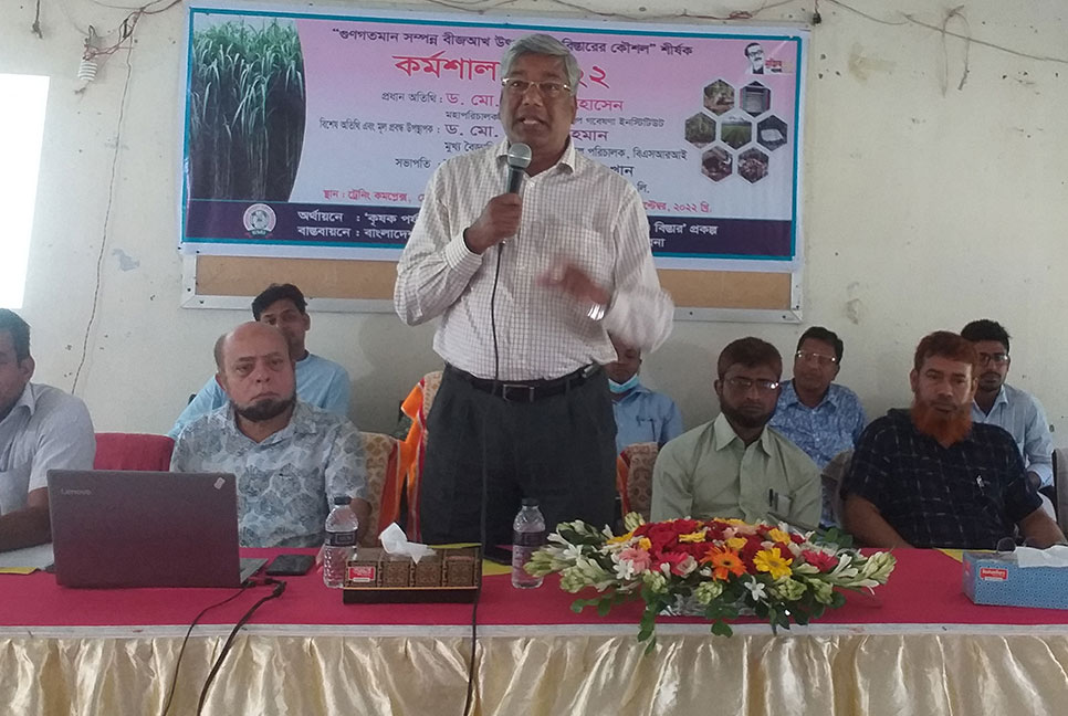 ঝিনাইদহে গুণগতমান সম্পন্ন বীজআখ উৎপাদন বিষয়ক কর্মশালা