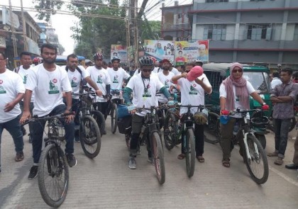 রামনাথের বাড়ি পুনরুদ্ধারে হবিগঞ্জে বাইসাইকেল শোভাযাত্রা 