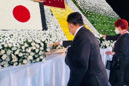 শিনজো আবের অন্ত্যেষ্টিক্রিয়ায় পররাষ্ট্রমন্ত্রীর যোগদান; বাংলাদেশের সরকার ও জনগণের পক্ষ হতে শ্রদ্ধা নিবেদন