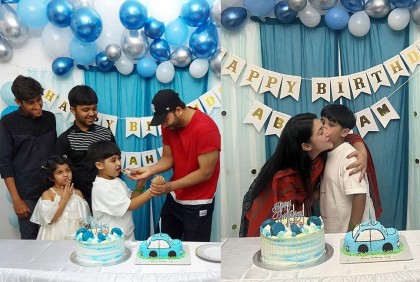 শাকিবের বাসায় অপু, লিখলেন সুখী পরিবার