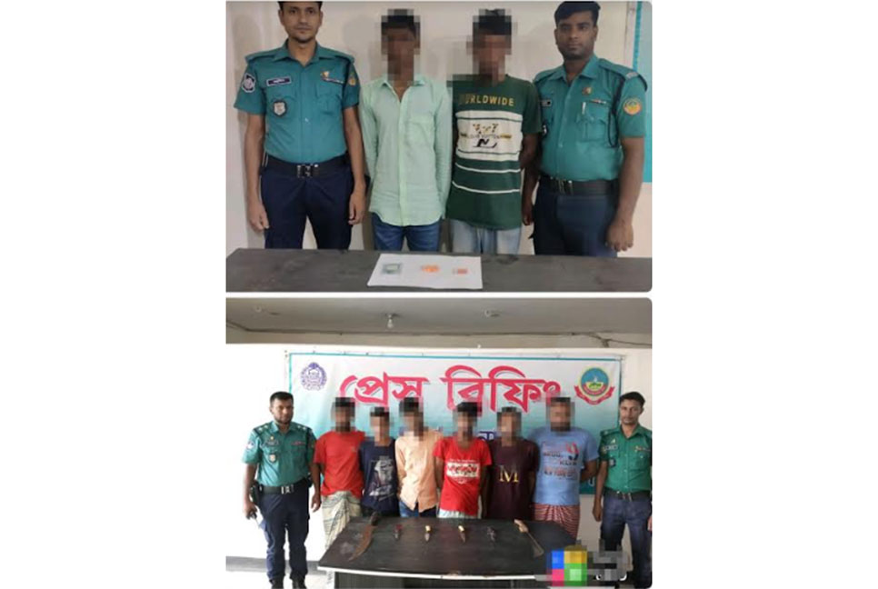গাজীপুরে দেশীয় অস্ত্রসহ ডাকাতদলের ৬ জন গ্রেফতার