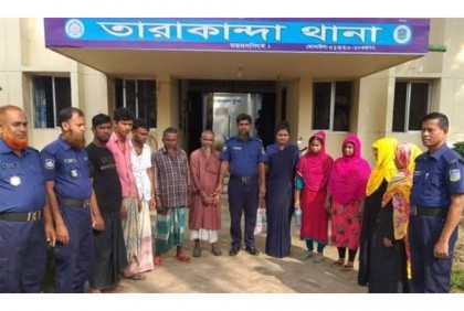 তারাকান্দায় বিভিন্ন মামলার ১০ আসামি গ্রেফতার 
