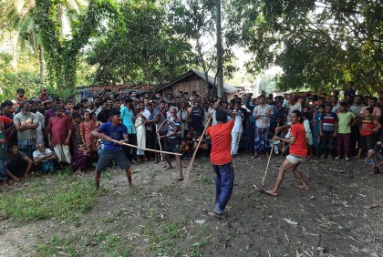 জয়পুরহাটে ঐতিহ্যবাহী লাঠি খেলা