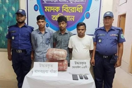 ফুলবাড়ীতে গাঁজা ও ইয়াবাসহ গ্রেফতার ৪