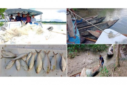 ঝালকাঠিতে ২ জেলেকে কারাদণ্ড, জাল ও নৌকা জব্দ