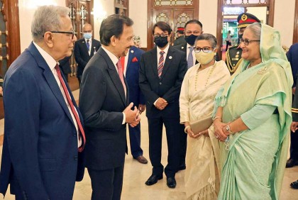 ব্রুনাইয়ের সুলতানের সম্মানে বঙ্গভবনে নৈশভোজ

