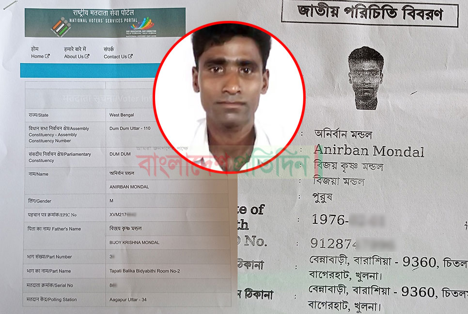 বাগেরহাটের ইউপি সদস্য অনির্বান ভারতেরও নাগরিক