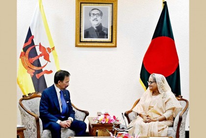 প্রধানমন্ত্রীর সঙ্গে ব্রুনাইয়ের সুলতানের বৈঠক শুরু

