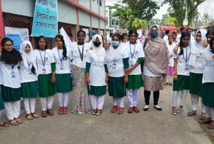 মোরেলগঞ্জ হাত ধোয়ার আনন্দে উচ্ছ্বসিত শিক্ষার্থীরা