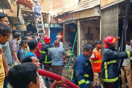 ময়মনসিংহ হকার্স মার্কেটে ভয়াবহ অগ্নিকাণ্ড