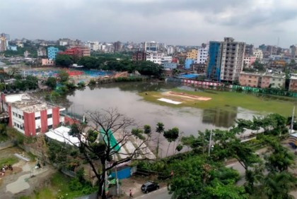 তলিয়ে গেছে নারায়ণগঞ্জ সামসুজ্জোহা ক্রীড়া কমপ্লেক্স