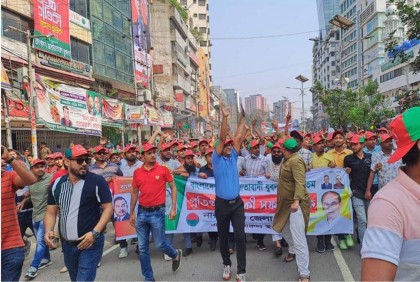 আমিরুলের নেতৃত্বে জেলা যুবদলের শোডাউন