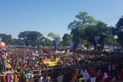 নির্ধারিত সময়ের সোয়া ২ ঘণ্টা আগে শুরু বিএনপির রংপুরের গণসমাবেশ