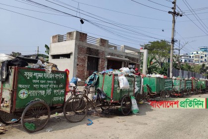 সিদ্ধিরগঞ্জে সড়কে ময়লার গাড়ি, দুর্গন্ধে ভোগান্তি চরমে