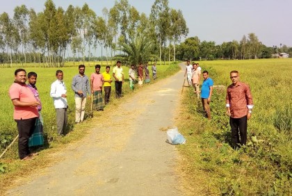 নালিতাবাড়ীতে বজ্রপাত রোধে তালের বীজ রোপণ 