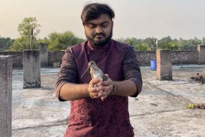 বিরল প্রজাতির পাখি উদ্ধার করে মুক্ত আকাশে অবমুক্ত