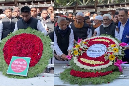 বঙ্গবন্ধুর সমাধিতে বরিশাল সিটি মেয়র জেলা পরিষদ চেয়ারম্যানের শ্রদ্ধা