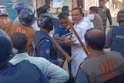 শেরপুরে বিএনপি-পুলিশ সংঘর্ষ, আহত শতাধিক